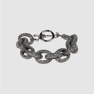 Black crystal encrusted bracelet One size